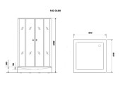 Душевой уголок NG-0180-14 800х800х1950 низкий поддон, стекло прозрачное Niagara