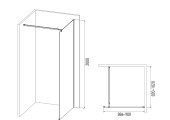 Душевая перегородка AB2990S1 прозрачная 2000* 900 8мм Alex Baitler