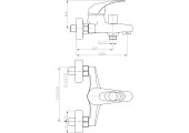 Смеситель для ванны HSB-009 Euro короткий из нержавеющей стали Zerix