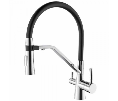 Смеситель д/кухни MIXXUS PREMIUM MAGNET 021 REFL.BLACK Ø35 (8 шт/ящ)