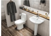 Унитаз-компакт SANTEK Цезарь (прямой выпуск,2 режим, крышка дюропласт, ниж.подкл.) 