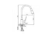 Смеситель для кухни F4044 хром черный Frap