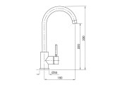 Смеситель для кухни SUS 011-2 из нержавеющей стали SUS304 Ø40 черный Mixxus