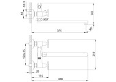 Смеситель для ванны D5Q 722 длинный ZERIX