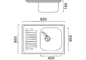 Мойка накладная F65065 0.6 мм глянец Frap