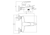 Смеситель для ванны Missouri 009 короткий, черный Euro Ø35 Mixxus