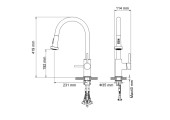 Смеситель для кухни SUS 014 B из нержавеющей стали SUS304 Mixxus