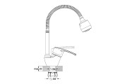 Смеситель для кухни Yub 135 Ø40 Reflector Zerix