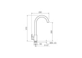 Смеситель для кухни SUS 011 из нержавеющей стали SUS304 черный Mixxus
