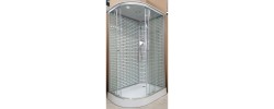 Душевая кабина 35K R правая 120*80*215 низкий поддон, белый кирпич Дана