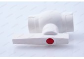 Кран пластиковый шаровый 25 стальной шар белый Optima Valfex