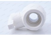 Кран пластиковый шаровый 32 стальной шар белый Optima Valfex