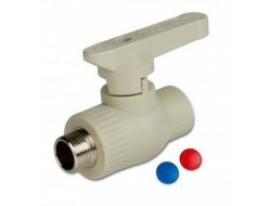 Кран пластиковый шаровый 25*3/4" наружная резьба PP-R Россия ТСМ