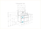 Тумба подвесная 80, Мишель 80 Дуб Эндгрейн/Белый под умывальник Mila 50 Aquaton