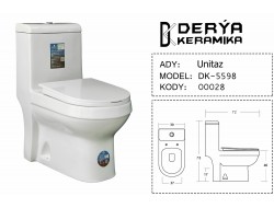 Моноблок керамический TO4001, с сиденьем дюропласт, SC, DERYA KERAMIKA