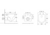 Унитаз подвесной MIXXUS PREMIUM ELLIPSE-0301-R система смыва RIMLESS (495x365x365mm)