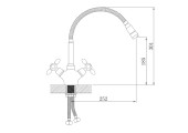 Смеситель для кухни Z5860-6 чёрные ручки Zerix