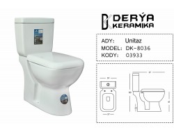 Унитаз-компакт керамический с бачком 8036 EX, DERYA KERAMIKA