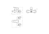 Смеситель для ванны Oscar-009 без шланга и лейки Chrome Plamix