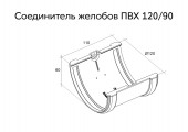 Соединитель желобов Классика 120 ПВХ белый RAL 9003 Grand Line