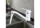Смеситель для кухни F4541 белый на гайке Frap