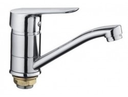 Смеситель для кухни F45703-B хром Ø40, короткий гусак 15 см Frap