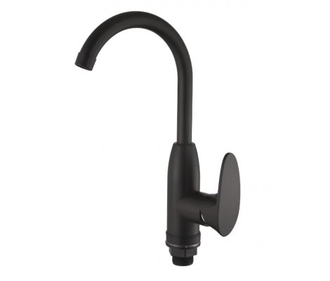 Смеситель д/кухни PLAMIX CEZAR-011-B SET Matte black, (гайка, Ø35)
