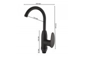 Смеситель д/кухни PLAMIX CEZAR-011-B SET Matte black, (гайка, Ø35)