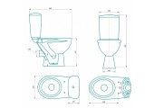 Унитаз-компакт GESSO ФОБОС Home de luxе (прямой выпуск, 2 режим, сиденьем ПП и болтами крепления)