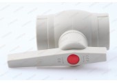 Кран пластиковый шаровый 32 (стальной шар) VALFEX OPTIMA серый
