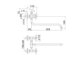 Смеситель для ванны 140 длинный G-Ferro