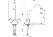 Смеситель для кухни Omega-271 буксовый белый, без подводки Plamix