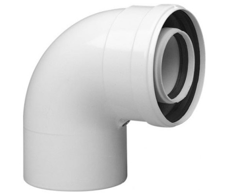 Коаксиальный угол стартовый 90° 60/100 Bosch,Buderus