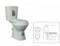 Унитаз-компакт керамический с бачком 8038 EX, DERYA KERAMIKA