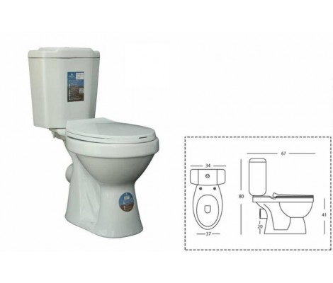 Унитаз-компакт керамический с бачком 8038 EX, DERYA KERAMIKA