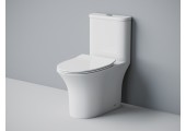 Унитаз-монолит SM9614, безободковый ДП с гофрой и подводкой Eva Gold