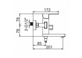 Смеситель для ванны LR73233 короткий Zerix
