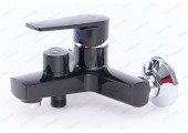 Смеситель д/ванны, короткий, PLAMIX Oscar-009 EURO Black, (Ø35, без шланга и лейки)