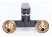 Смеситель д/ванны, короткий, PLAMIX Oscar-009 EURO Black, (Ø35, без шланга и лейки)