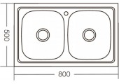 Мойка накладная Z8050D-08-180DE Double satin Zerix