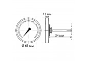 Термометр аксиальный с погружной гильзой 1/2 KT.671A KOER