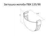 Заглушка желоба Дизайн 135 ПВХ Grand Line шоколадная (RAL 8017)