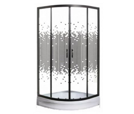 Душевое ограждение ALIOTTI ALT-8015MB 90*90*194 (стекло 4 мм,высокий поддон) 2 места