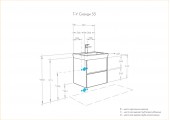 Тумба подвесная 55, Сканди 55 Белый/Дуб Верона под умывальник Адриана 55 Aquaton