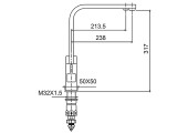 Смеситель для кухни F43802-6 черный с подключением фильтра Frap