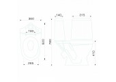Унитаз-компакт W101 Home de luxе косой выпуск, 1 режим, сиденьем ПП и болтами крепления Gesso