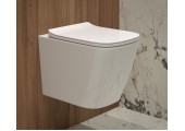 Унитаз подвесной SM9310 безободковый, сиденье тонкое ДП Eva Gold