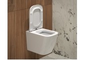 Унитаз подвесной SM9310 безободковый, сиденье тонкое ДП Eva Gold