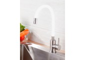 Смеситель для кухни SUS 011 Reflector Ø40 с силиконовым изливом SUS304 белый Mixxus