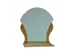 Зеркало 52*44 с бронзовыми вставками + полка 40см тонированное стекло 46235а КЗСК
